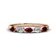 1 - Grace Pear Cut Red Garnet and Lab Grown Diamond 5 Stone Wedding Band 