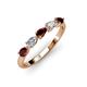 3 - Grace Pear Cut Red Garnet and Lab Grown Diamond 5 Stone Wedding Band 