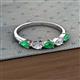 2 - Grace Pear Cut Emerald and Lab Grown Diamond 5 Stone Wedding Band 