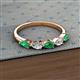2 - Grace Pear Cut Emerald and Lab Grown Diamond 5 Stone Wedding Band 