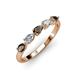 3 - Grace Pear Cut Smoky Quartz and Lab Grown Diamond 5 Stone Wedding Band 