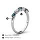 4 - Grace Pear Cut London Blue Topaz and Lab Grown Diamond 5 Stone Wedding Band 