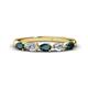 1 - Grace Pear Cut London Blue Topaz and Lab Grown Diamond 5 Stone Wedding Band 