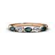 1 - Grace Pear Cut London Blue Topaz and Lab Grown Diamond 5 Stone Wedding Band 
