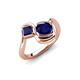 4 - Nerida 1.60 ctw Cushion & Princess Shape Created Blue Sapphire Women Toi Et Moi Wave Engagement Ring 