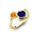 4 - Nerida 1.60 ctw Cushion Shape Created Blue Sapphire & Princess Shape Citrine Women Toi Et Moi Wave Engagement Ring 