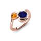 4 - Nerida 1.60 ctw Cushion Shape Created Blue Sapphire & Princess Shape Citrine Women Toi Et Moi Wave Engagement Ring 