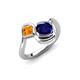 4 - Nerida 1.60 ctw Cushion Shape Created Blue Sapphire & Princess Shape Citrine Women Toi Et Moi Wave Engagement Ring 