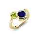 4 - Nerida 1.63 ctw Cushion Shape Created Blue Sapphire & Princess Shape Peridot Women Toi Et Moi Wave Engagement Ring 