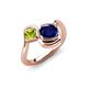 4 - Nerida 1.63 ctw Cushion Shape Created Blue Sapphire & Princess Shape Peridot Women Toi Et Moi Wave Engagement Ring 
