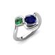4 - Nerida 1.68 ctw Cushion Shape Created Blue Sapphire & Princess Shape Created Alexandrite Women Toi Et Moi Wave Engagement Ring 