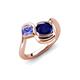 4 - Nerida 1.63 ctw Cushion Shape Created Blue Sapphire & Princess Shape Tanzanite Women Toi Et Moi Wave Engagement Ring 
