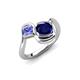 4 - Nerida 1.63 ctw Cushion Shape Created Blue Sapphire & Princess Shape Tanzanite Women Toi Et Moi Wave Engagement Ring 