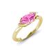 4 - Shireen 1.37 ct Marquise Shape Created Pink Sapphire (10 x 5 mm) Women V Prong Solitaire Engagement Ring 