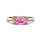 1 - Shireen 1.37 ct Marquise Shape Created Pink Sapphire (10 x 5 mm) Women V Prong Solitaire Engagement Ring 