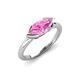 4 - Shireen 1.37 ct Marquise Shape Created Pink Sapphire (10 x 5 mm) Women V Prong Solitaire Engagement Ring 