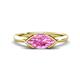 1 - Shireen 1.37 ct Marquise Shape Created Pink Sapphire (10 x 5 mm) Women V Prong Solitaire Engagement Ring 