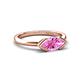 5 - Shireen 1.37 ct Marquise Shape Created Pink Sapphire (10 x 5 mm) Women V Prong Solitaire Engagement Ring 