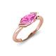 4 - Shireen 1.37 ct Marquise Shape Created Pink Sapphire (10 x 5 mm) Women V Prong Solitaire Engagement Ring 