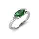 4 - Shireen 0.85 ct Marquise Shape Created Emerald (10 x 5 mm) Women V Prong Solitaire Engagement Ring 