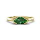 1 - Shireen 0.85 ct Marquise Shape Created Emerald (10 x 5 mm) Women V Prong Solitaire Engagement Ring 