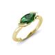 4 - Shireen 0.85 ct Marquise Shape Created Emerald (10 x 5 mm) Women V Prong Solitaire Engagement Ring 