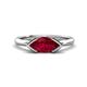 1 - Shireen 1.36 ct Marquise Shape Created Ruby (10 x 5 mm) Women V Prong Solitaire Engagement Ring 