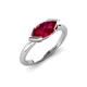 4 - Shireen 1.36 ct Marquise Shape Created Ruby (10 x 5 mm) Women V Prong Solitaire Engagement Ring 