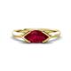 1 - Shireen 1.36 ct Marquise Shape Created Ruby (10 x 5 mm) Women V Prong Solitaire Engagement Ring 