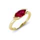 4 - Shireen 1.36 ct Marquise Shape Created Ruby (10 x 5 mm) Women V Prong Solitaire Engagement Ring 