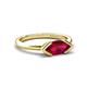 5 - Shireen 1.36 ct Marquise Shape Created Ruby (10 x 5 mm) Women V Prong Solitaire Engagement Ring 