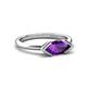 5 - Shireen 0.89 ct Marquise Shape Amethyst (10 x 5 mm) Women V Prong Solitaire Engagement Ring 