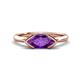 1 - Shireen 0.89 ct Marquise Shape Amethyst (10 x 5 mm) Women V Prong Solitaire Engagement Ring 