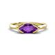 1 - Shireen 0.89 ct Marquise Shape Amethyst (10 x 5 mm) Women V Prong Solitaire Engagement Ring 