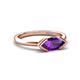 5 - Shireen 0.89 ct Marquise Shape Amethyst (10 x 5 mm) Women V Prong Solitaire Engagement Ring 