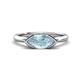 1 - Shireen 0.95 ct Marquise Shape Aquamarine (10 x 5 mm) Women V Prong Solitaire Engagement Ring 