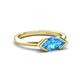 5 - Shireen 1.27 ct Marquise Shape Blue Topaz (10 x 5 mm) Women V Prong Solitaire Engagement Ring 
