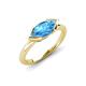 4 - Shireen 1.27 ct Marquise Shape Blue Topaz (10 x 5 mm) Women V Prong Solitaire Engagement Ring 