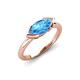 4 - Shireen 1.27 ct Marquise Shape Blue Topaz (10 x 5 mm) Women V Prong Solitaire Engagement Ring 