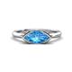 1 - Shireen 1.27 ct Marquise Shape Blue Topaz (10 x 5 mm) Women V Prong Solitaire Engagement Ring 