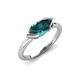 4 - Shireen 1.36 ct Marquise Shape London Blue Topaz (10 x 5 mm) Women V Prong Solitaire Engagement Ring 