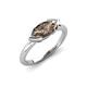 4 - Shireen 1.08 ct Marquise Shape Smoky Quartz (10 x 5 mm) Women V Prong Solitaire Engagement Ring 