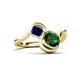 3 - Nerida 1.17 ctw Cushion Shape Created Emerald & Princess Shape Created Blue Sapphire Women Toi Et Moi Wave Engagement Ring 