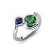 4 - Nerida 1.17 ctw Cushion Shape Created Emerald & Princess Shape Created Blue Sapphire Women Toi Et Moi Wave Engagement Ring 