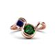 1 - Nerida 1.17 ctw Cushion Shape Created Emerald & Princess Shape Created Blue Sapphire Women Toi Et Moi Wave Engagement Ring 