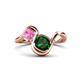 1 - Nerida 1.30 ctw Cushion Shape Created Emerald & Princess Shape Created Pink Sapphire Women Toi Et Moi Wave Engagement Ring 