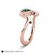 5 - Nerida 1.30 ctw Cushion Shape Created Emerald & Princess Shape Created Pink Sapphire Women Toi Et Moi Wave Engagement Ring 