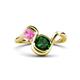 1 - Nerida 1.30 ctw Cushion Shape Created Emerald & Princess Shape Created Pink Sapphire Women Toi Et Moi Wave Engagement Ring 