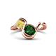 1 - Nerida 1.30 ctw Cushion Shape Created Emerald & Princess Shape Created Yellow Sapphire Women Toi Et Moi Wave Engagement Ring 