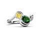 3 - Nerida 1.30 ctw Cushion Shape Created Emerald & Princess Shape Created Yellow Sapphire Women Toi Et Moi Wave Engagement Ring 